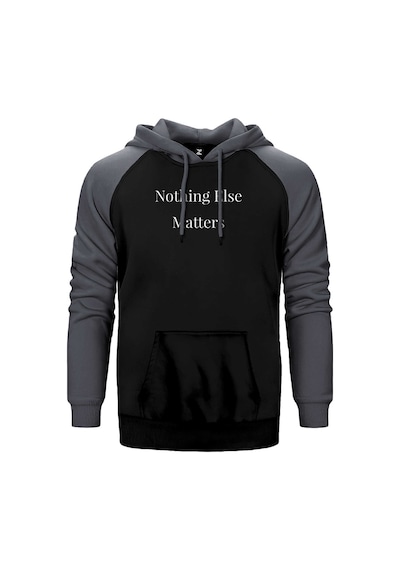Metallica Nothing Else Matters Gri Renk Reglan Kol Kapşonlu Sweatshirt Gri