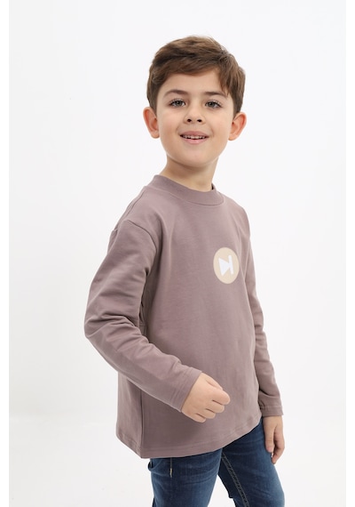 Toontoy Kids Toontoy Erkek Çocuk Baskılı Sweatshirt Acı Kahverengi