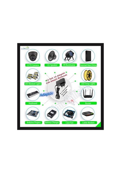 12V 1A 12 Volt 1 Amper Mini Hd Ve Scart Uydu Cihaz Alıcı Adaptörü (371046076)