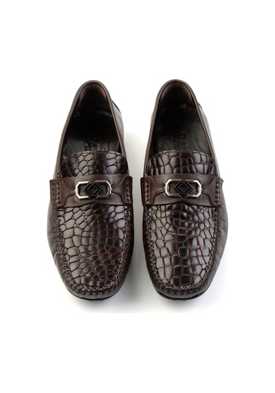 Bambi Kahve Hakiki Deri Erkek Loafer Ayakkabı E01757714803 Kahve