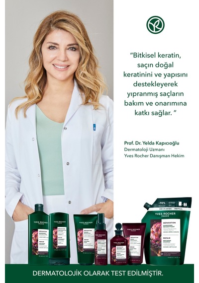 Yves Rocher 2'li Onarıcı Bitkisel Keratin Orijinal Boy Şampuan Seti-2x Şampuan 300 Ml