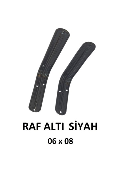 Metal Boyalı Lüx Siyah Raf Altı 6x8 - (2 Adet)