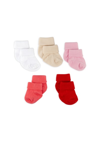 Novibaby 5'li Bambu Yenidoğan Bebek Çorap I Love I 0-6 ay "Karışık Renkli"