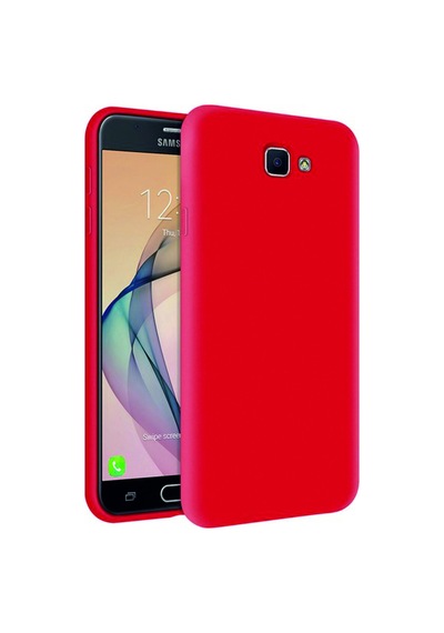 Samsung Galaxy Uyumlu J7 Prime Kılıf Kamera Korumalı Silikon Rubber Arka Kapak Kırmızı