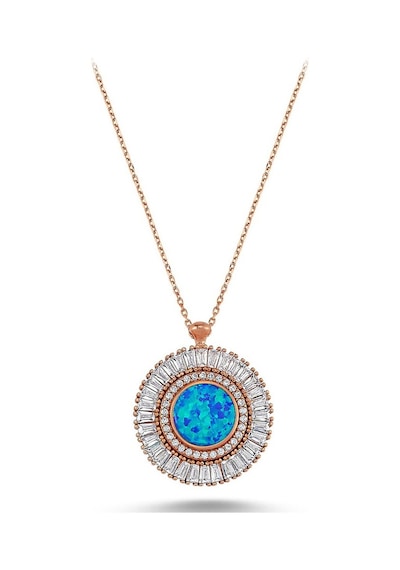Beyaz Taşlı Gümüş Opal Kolye (498591291)