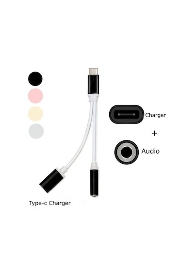 Type-C Usb C 2In1 Şarj + Kulaklık Dönüştürücü 3.5 Mm Jack Adaptör