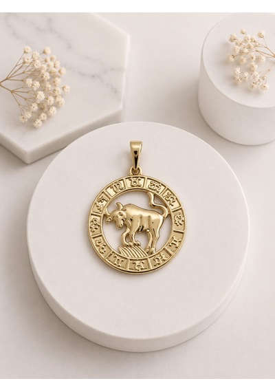 Boğa Burcu Kolye Ucu Xuping 14k Gold Kaplama Astroloji Kolyesi Zodiac Takı Altın Rengi