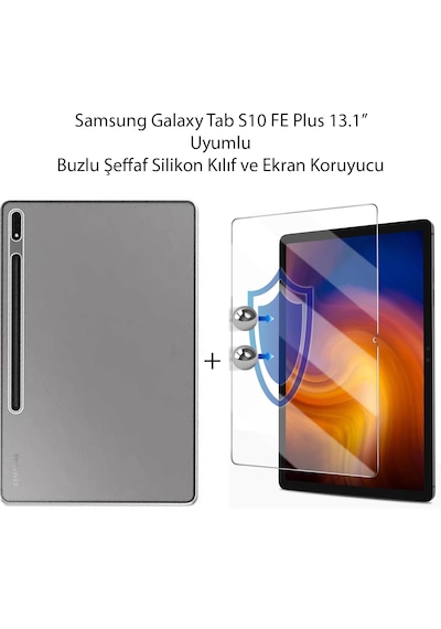 Samsung Galaxy Tab S10 Fe Plus, 13.1 Inch/2025 Uyumlu Şeffaf Kılıf Ve Ekran Koruyucu Set Arka Kapak