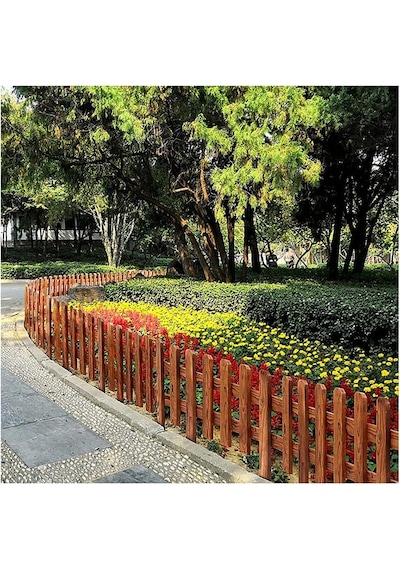 İahşap 100x40 Cm Bahçe Çiti, Çim Çiçek Bahçesi Ahşap Çiti, Peyzaj Yolu Çiti, Ahşap Bahçe Çiti