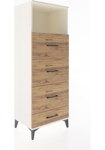 Hyperion Dolap Tek Raflı 4 Çekmeceli 60x44x163 Aytaşı-çam Aytaşı