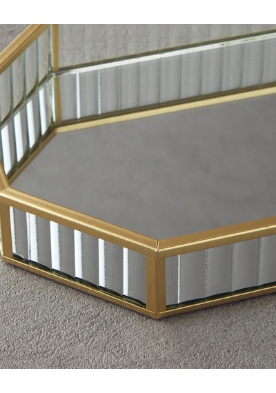 English Home Luxury Cam Dekoratif Tepsi 32x23x4 Cm Gold