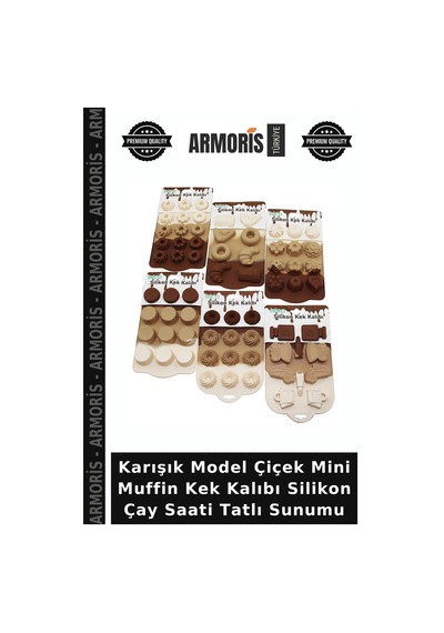 Karışık Model Çiçek Mini Muffin Kek Kalıbı Silikon Çay Saati Tatlı Sunumu Diğer
