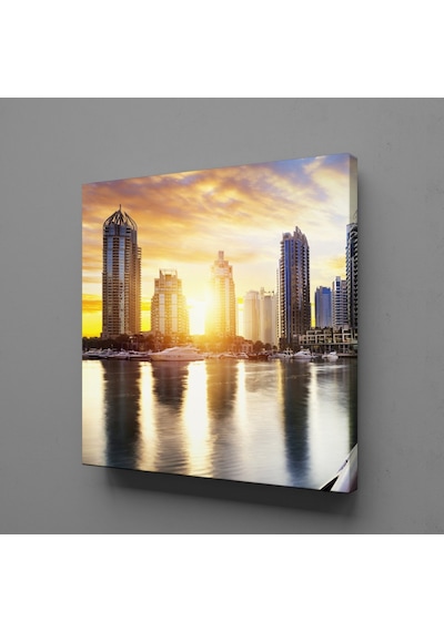 Dünyanın Ünlü Şehirleri Evleri Kanvas Tablo 100x100cm