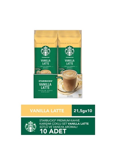 Starbucks Vanilla Latte 21.5 Gr X 10 Adet 12'li Paket 100 G