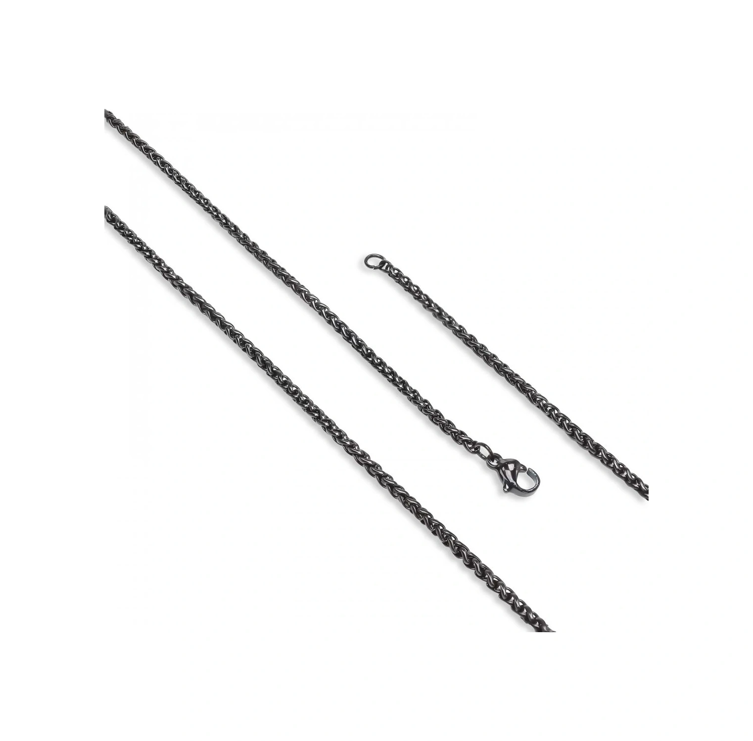 Moncuk Design Siyah Renk Çelik Kolye 2.5mm 3351cek013 Siyah