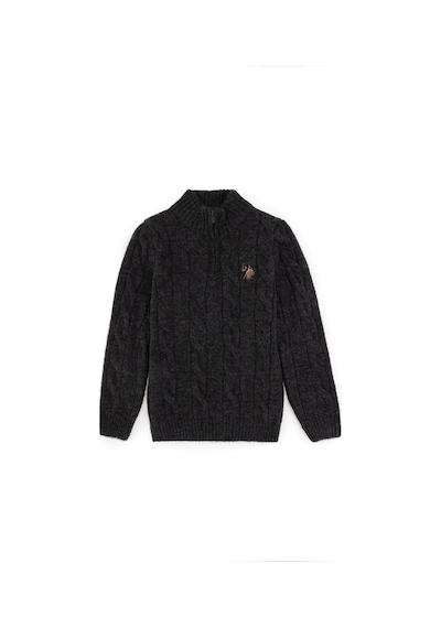 U.S. Polo Assn. Erkek Çocuk Yarım Fermuarlı Antrasit Melanj Kazak 50297422-VR081