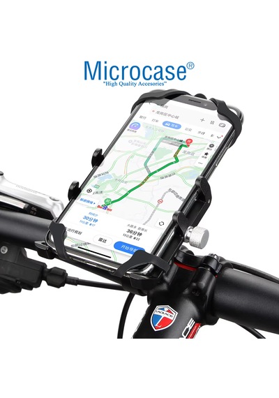 Microcase Pro 7 Alüminyum Ayarlanabilir Motosiklet Bisiklet Scooter Telefon Tutucu - Al5094 Siyah