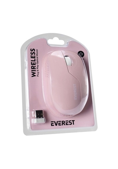 Everest Smw-973, Pembe, Usb Nano 2,4g Kablosuz, 1200dpi, Optik, 4 Tuşlu, Mouse Diğer