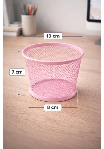 Nd-1021 Premium Metal Tel Kalemlik Pembe Ofis & Home Ofis Düzenleyici Pembe