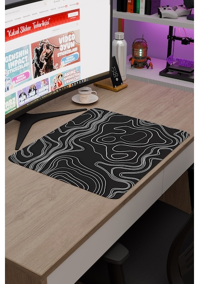 Topography Kaymaz Dikişli Kauçuk Oyuncu Mousepad V5 - 48x40 Xl Gaming Mouse Pad Fare Altlığı