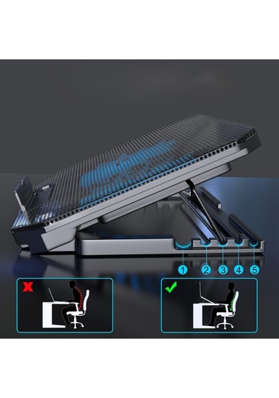 Ayarlanabilir Yükseklik Kademeli Laptop Soğutucu Fan Karışık