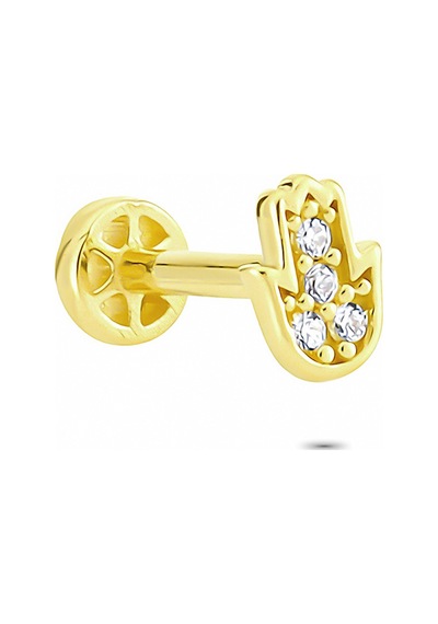 Glorria Altın Fatmanın Eli Tragus Piercing Sarı