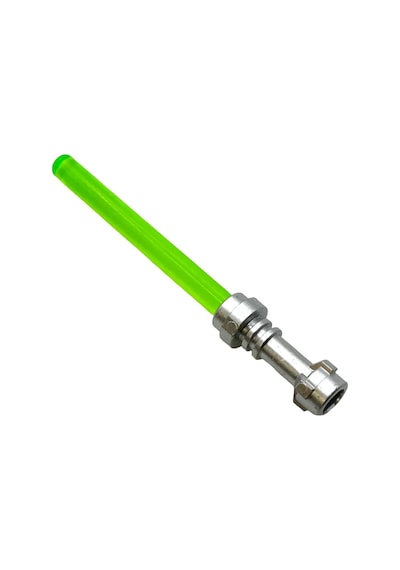 Star Wars Minifigür Aksesuarı, Işın Kılıcı, Lightsaber, Şeffaf Yeşil Renkte Ve Metalik Gümüş Kabzalı
