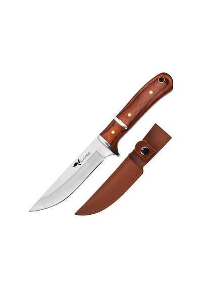 Valkyrie 3cr14mov Paslanmaz Çelik Av Bıçağı Ahşap Saplı, Kılıflı Kamp Ve Outdoor Bıçağı Kırmızı Kırmızı