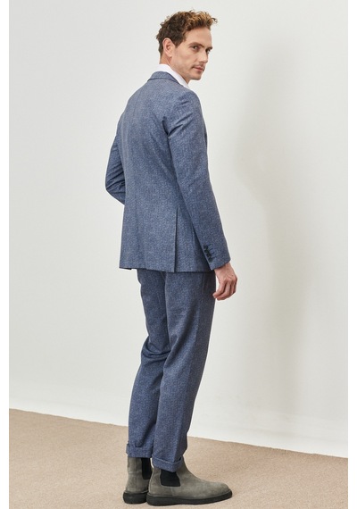 AC&Co / Altınyıldız Classics Erkek Mavı Slim Fit Dar Kesim Mono Yaka Seyahat Çantalı Desenli Takım Elbise Mavı Mavi AC&Co / Altınyıldız Classics Erkek Mavı Slim Fit Dar Kesim Mono Yaka Seyahat Çantalı Desenli Takım Elbise Mavı Mavi