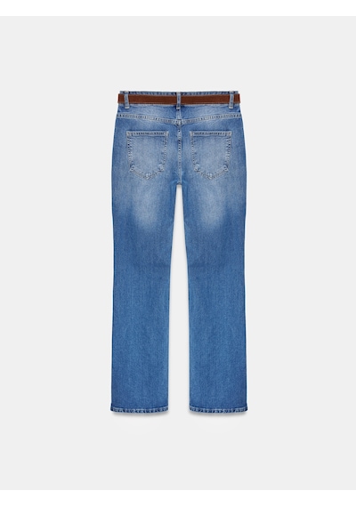 Dilvin 72296 Düşük Bel Kemerli Pantolon-mavi Mavi