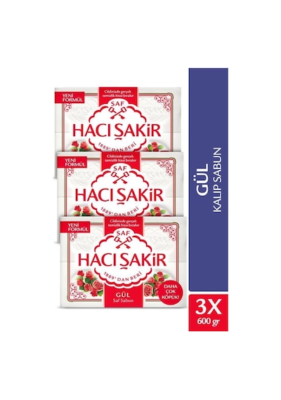 Hacı Şakir Gül Saf Kalıp Sabun 3'lü 4 x 150 G