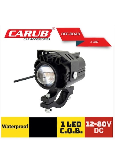 Motosiklet Sis Farı 12 V Sarı Ve Beyaz Ledli Mercekli 7,5 4 Cm 1 ADET