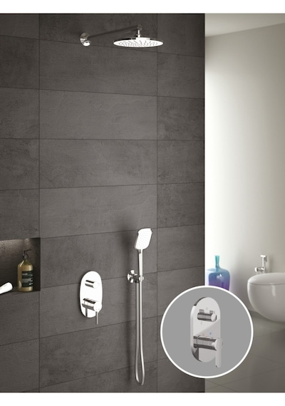 Teska Ankastre Iki Yönlü Banyo Bataryası Seti KROM