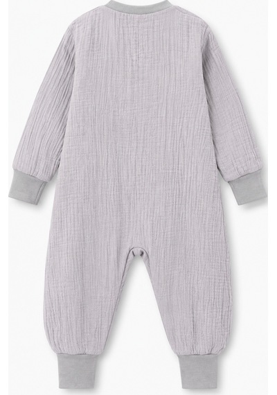Babyhola Çocuk Uyku Tulumu 1-8 Yaş Unisex Uzun Kollu 1 Tog %100 Pamuk Müslin 2706 Gri