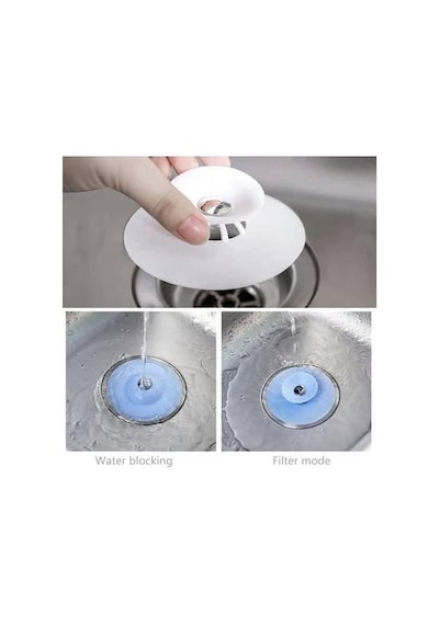3b Trend 2 Adet Lavabo Küvet Tıkacı Mutfak Banyo Gider Tıpası Kapağı Tıkaç Süzgeç Krem Renk