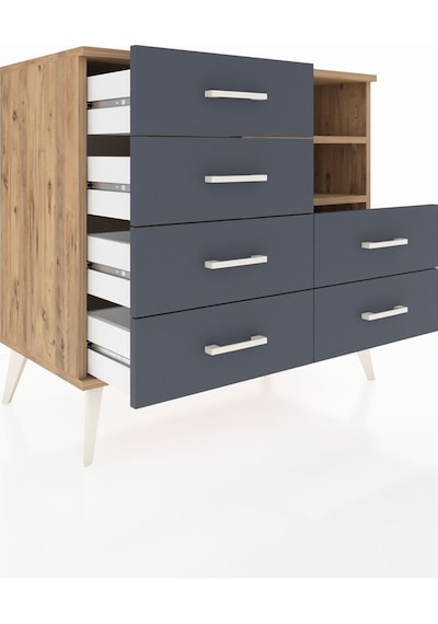 Hyperion Şifonyer 2 Raflı 6 Çekmeceli 88x44x80 Çam-çam/antrasit Çam/antrasit Hyperion Şifonyer 2 Raflı 6 Çekmeceli 88x44x80 Çam-çam/antrasit Çam/antrasit