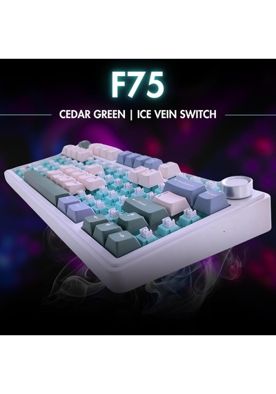 F75 Mekanik Rgb Tkl Ice Vein Switch Kablosuz Makrolu Hot Swap Klavye Pastel