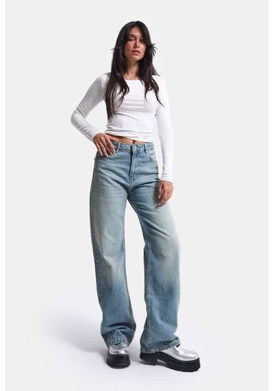 Kadın Kot Renk 4s6-32 Straight Fit Yüksek Bel Denim Jean