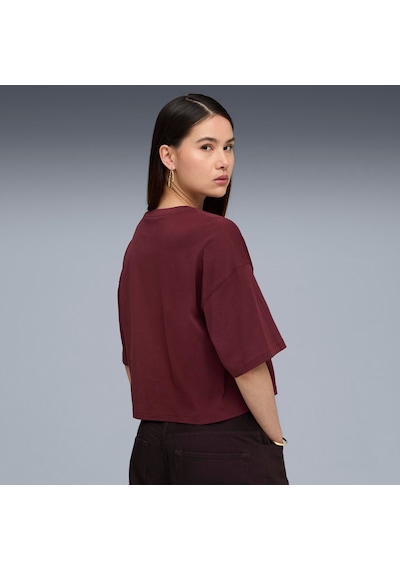 Puma Wardrobe Ess Oversized Tee Kadın Yetişkin T-shirt Bordo