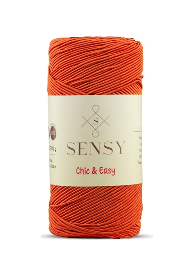 Sensy Premium Chic&easy 200 Gr Slim Supra Makrome İpi Mumlu İp Runner İpi Çanta İpi Pase İp Turuncu