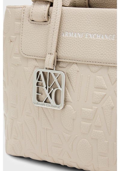 Armani Exchange Logolu Çıkarılabilir Askılı Çanta Kadın Çanta Xw001576 Af15774 U6208 Ekru