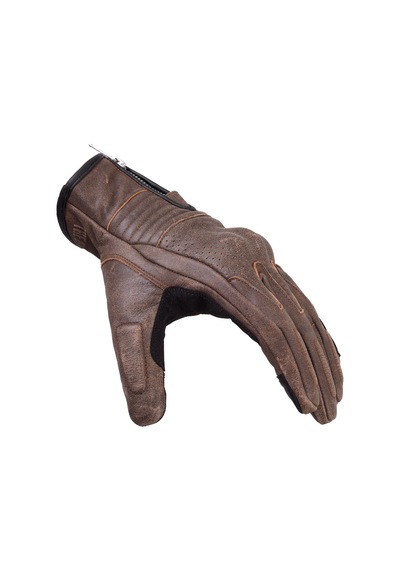 The Biker Jeans Retro Brown Korumalı Motosiklet Deri Eldiveni