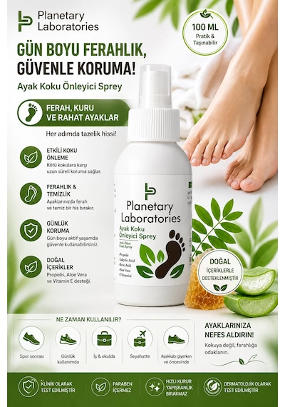 Planetary Laboratories Ayak Koku Önleyici Sprey 100 Ml
