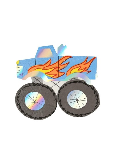 Meri Meri - Monster Truck Peçeteler - 16 Adet