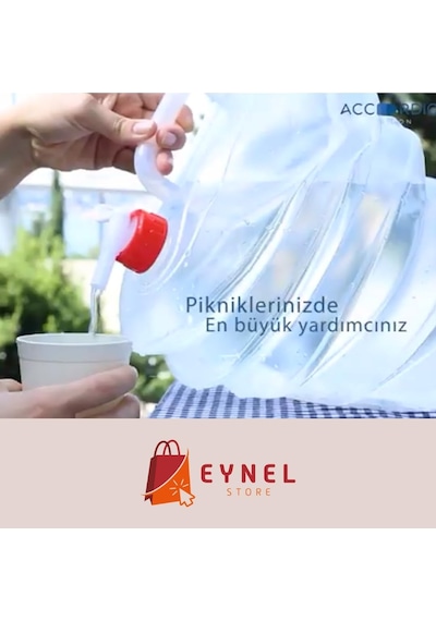 10 Lt Katlanabilir Musluklu Su Bidonu, Akordiyon Damacana Çeşmeli Su Torbası Plastik Piknik Kamp Genel