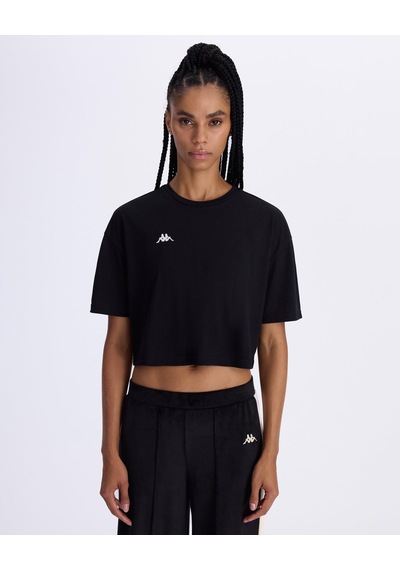Kappa Authentic Avril T-shirt Kadın Siyah Comfort Tişört