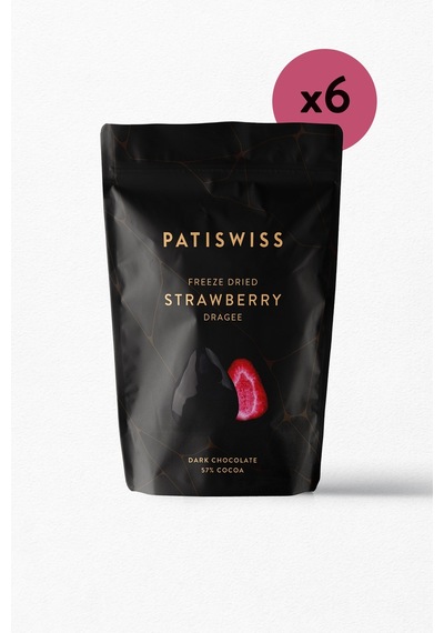Patiswiss Bitter Çikolatalı Çilek Draje 6 x 80 G
