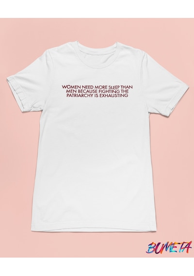 Bumeta Women Need More Sleep Than Men Kırmızı Unisex Tişört T-shirt Siyah