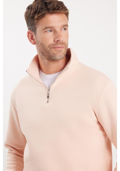 Tudors Unisex Relax Fit Rahat Kesim Pamuklu İçi Polarlı Yarım Fermuarlı Somon Dik Yaka Sweatshirt-35161 Somon Tudors Unisex Relax Fit Rahat Kesim Pamuklu İçi Polarlı Yarım Fermuarlı Somon Dik Yaka Sweatshirt-35161 Somon