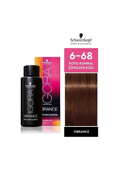 Schwarzkopf Igora Vibrance 6-68 Doğal Koyu Kumral Çikolata Kızıl Tonlayıcı Saç Boyası
